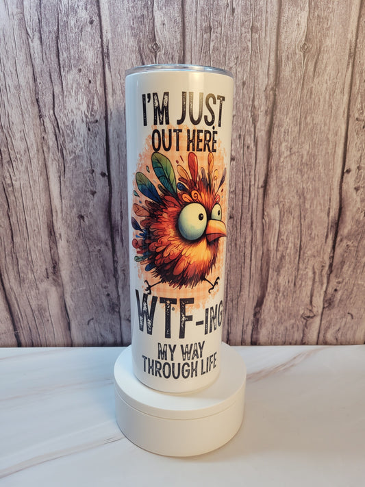 WTF red bird insulated 30 oz. steel tumbler