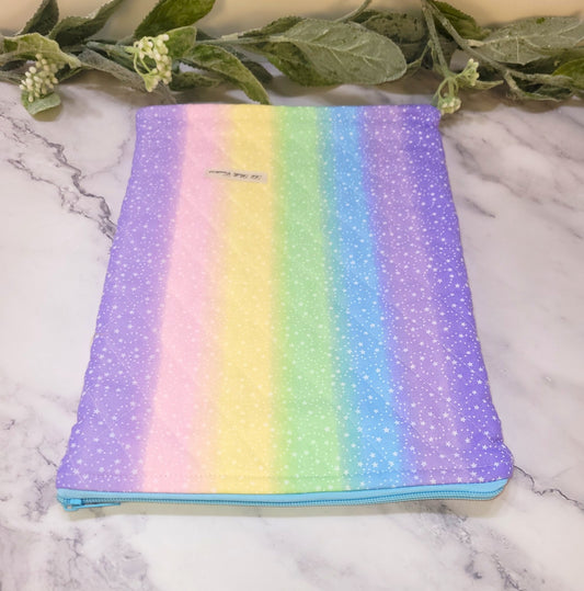 Pastel Rainbows Quilted protective sleeve. size M