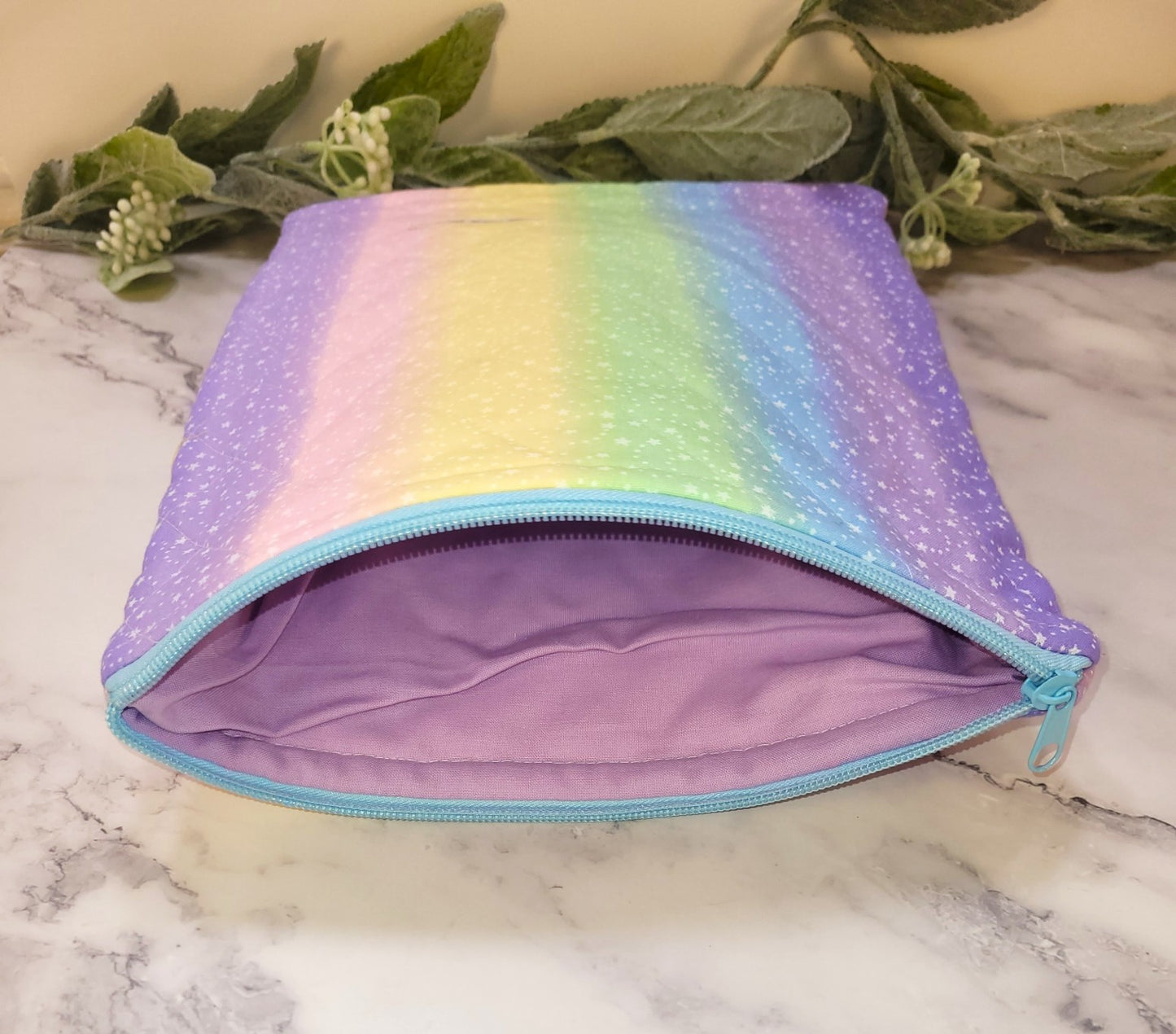 Pastel Rainbows Quilted protective sleeve. size M