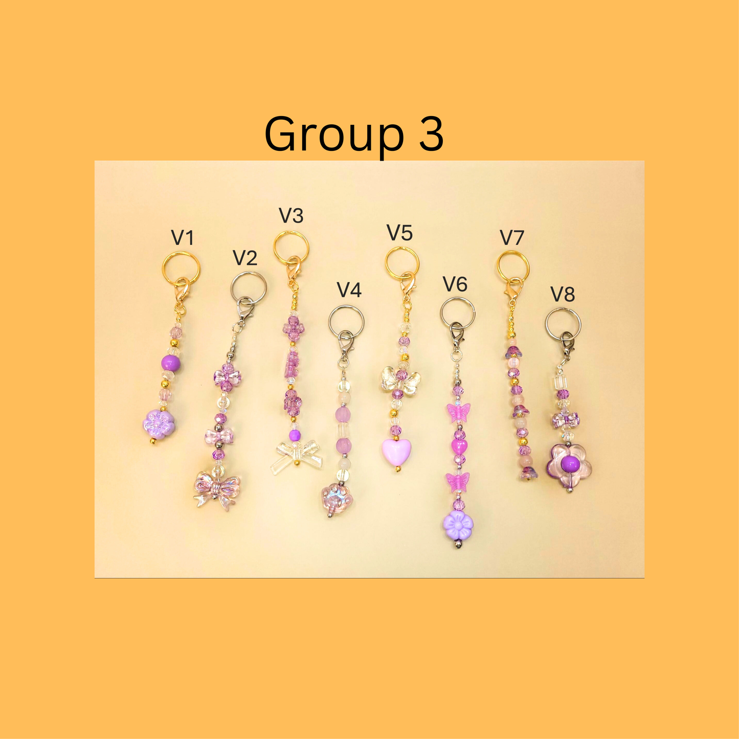 Beaded Key Chains, Groups 1,2,3