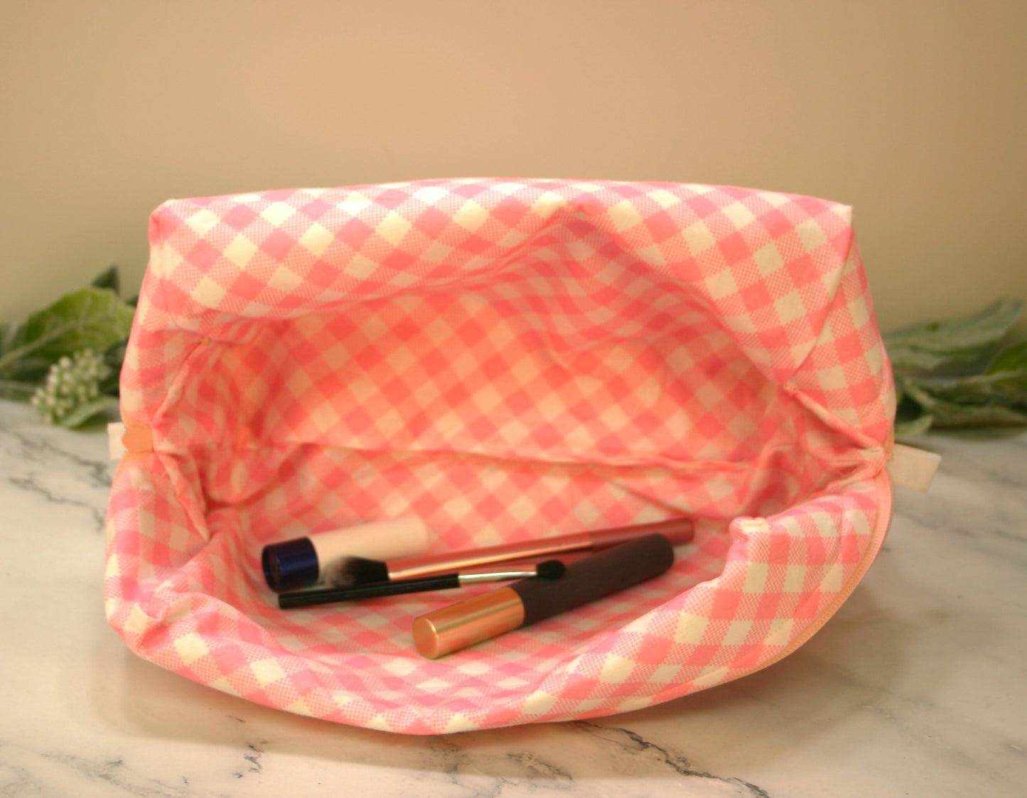 Pastel Posies boxy makeup bag, travel must-haves, cosmetic bag. size L