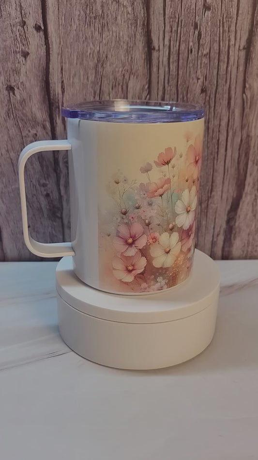 Pretty pastels insulated 12 oz. steel mug with handle (Copy)