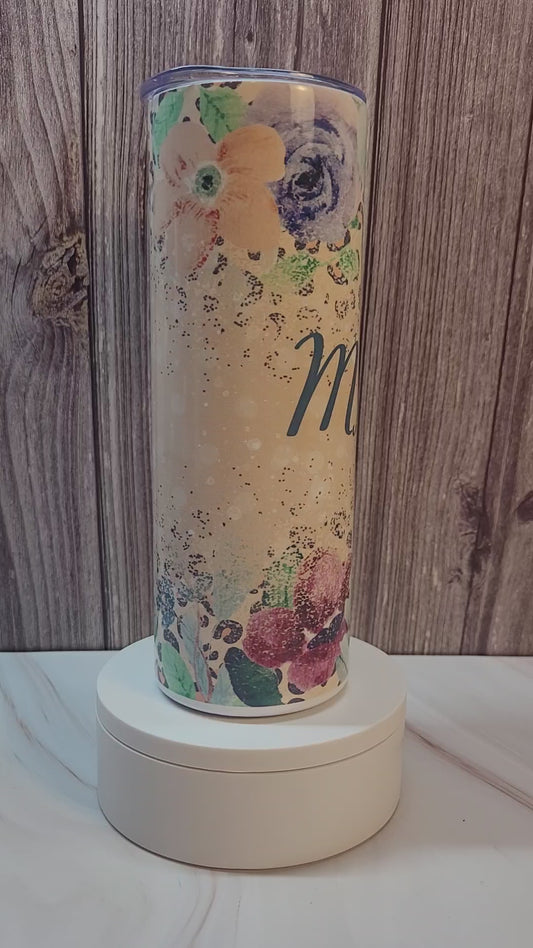 Retro Floral Mama insulated 20 oz. steel tumbler