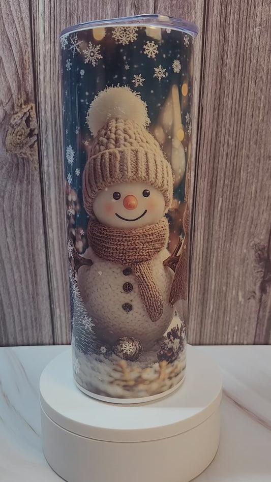 Snowmen insulated 20 oz. steel tumbler