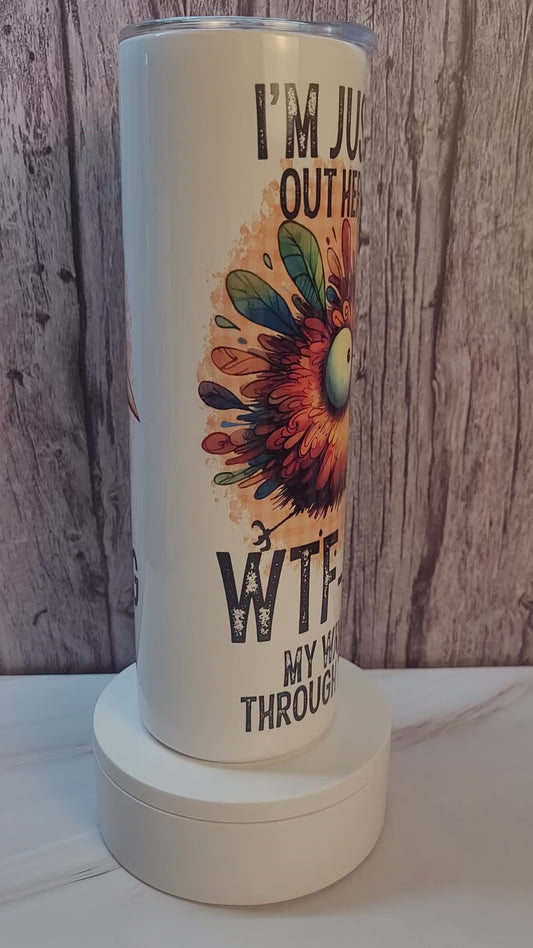 WTF red bird insulated 30 oz. steel tumbler